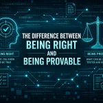 Image saying the difference between being right and being provable
