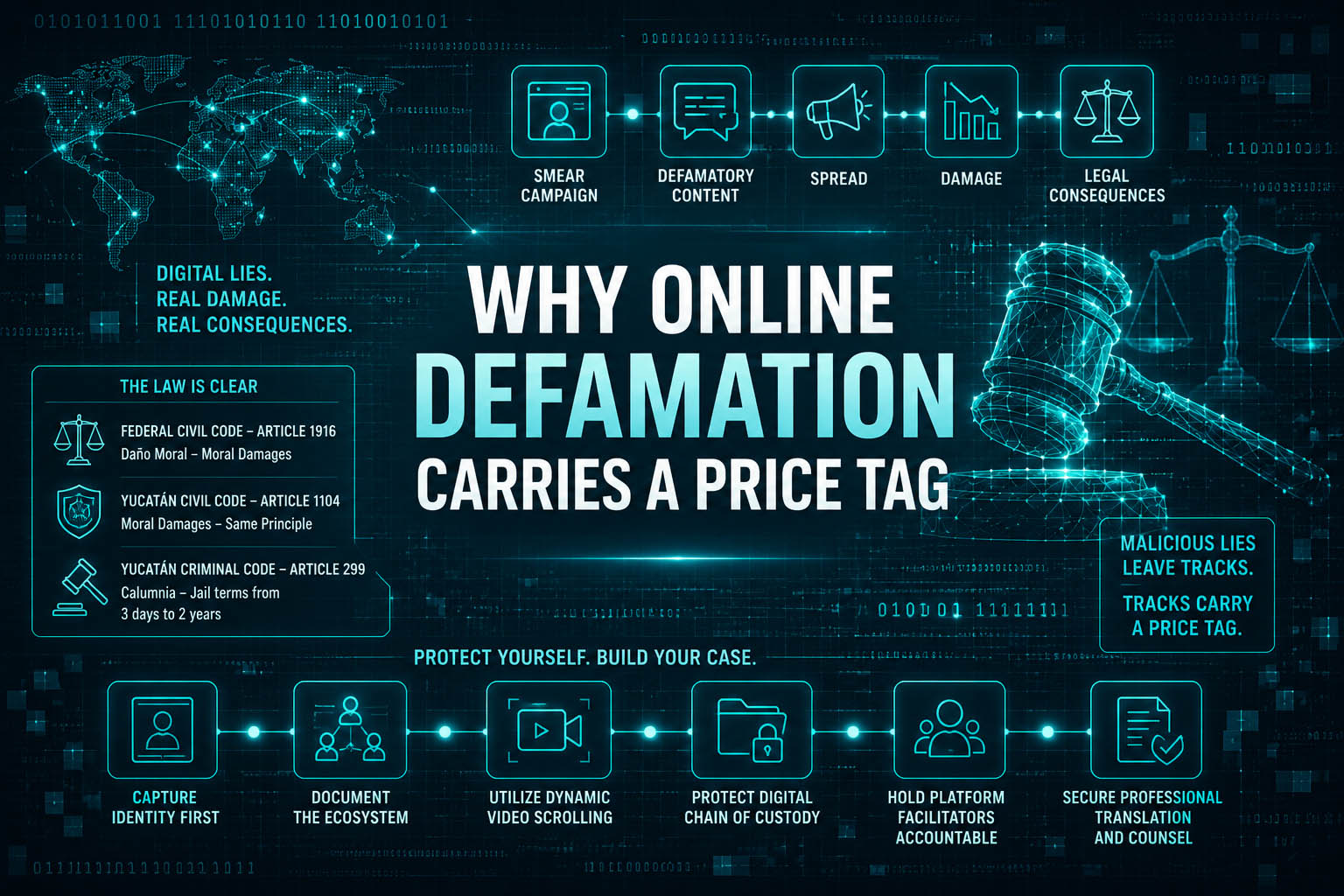 Image stating "why online defamation carries a price tag"